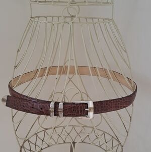 Vintage Genuine Italian Calfskin Moc Croc Finish Western Men's Belt, Size 40.